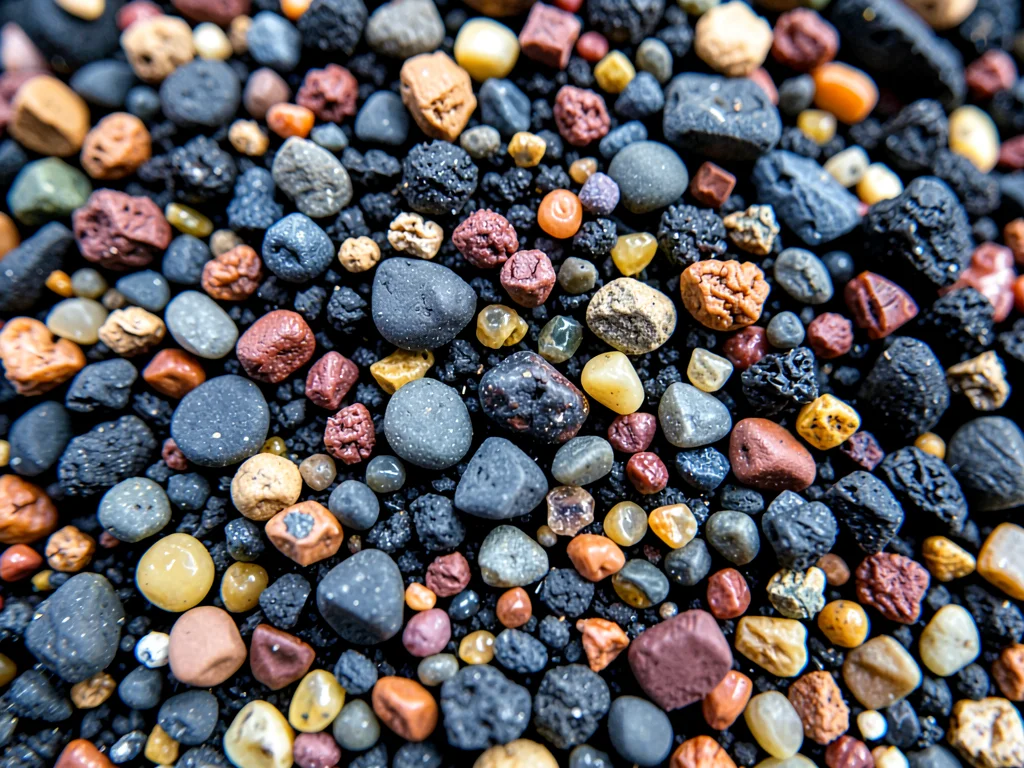 Grain shapes from round to angular