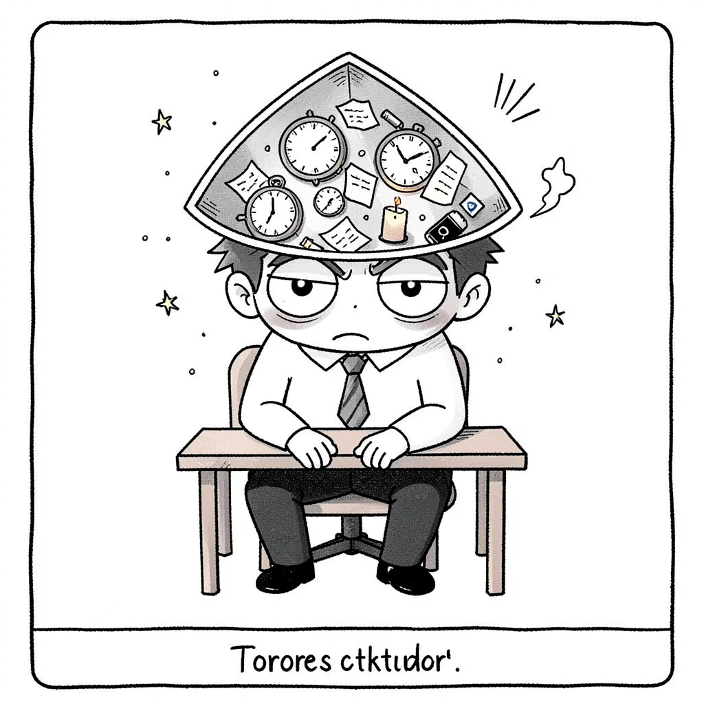 burnout office worker oracle card