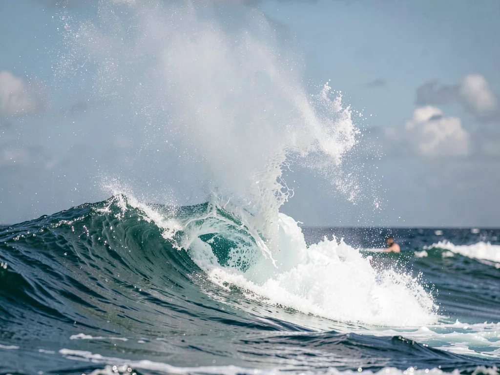 Breaking wave spray detail