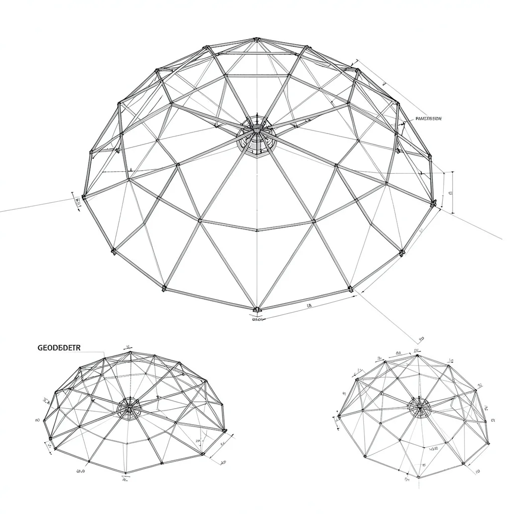 Geodesic dome structural drawing