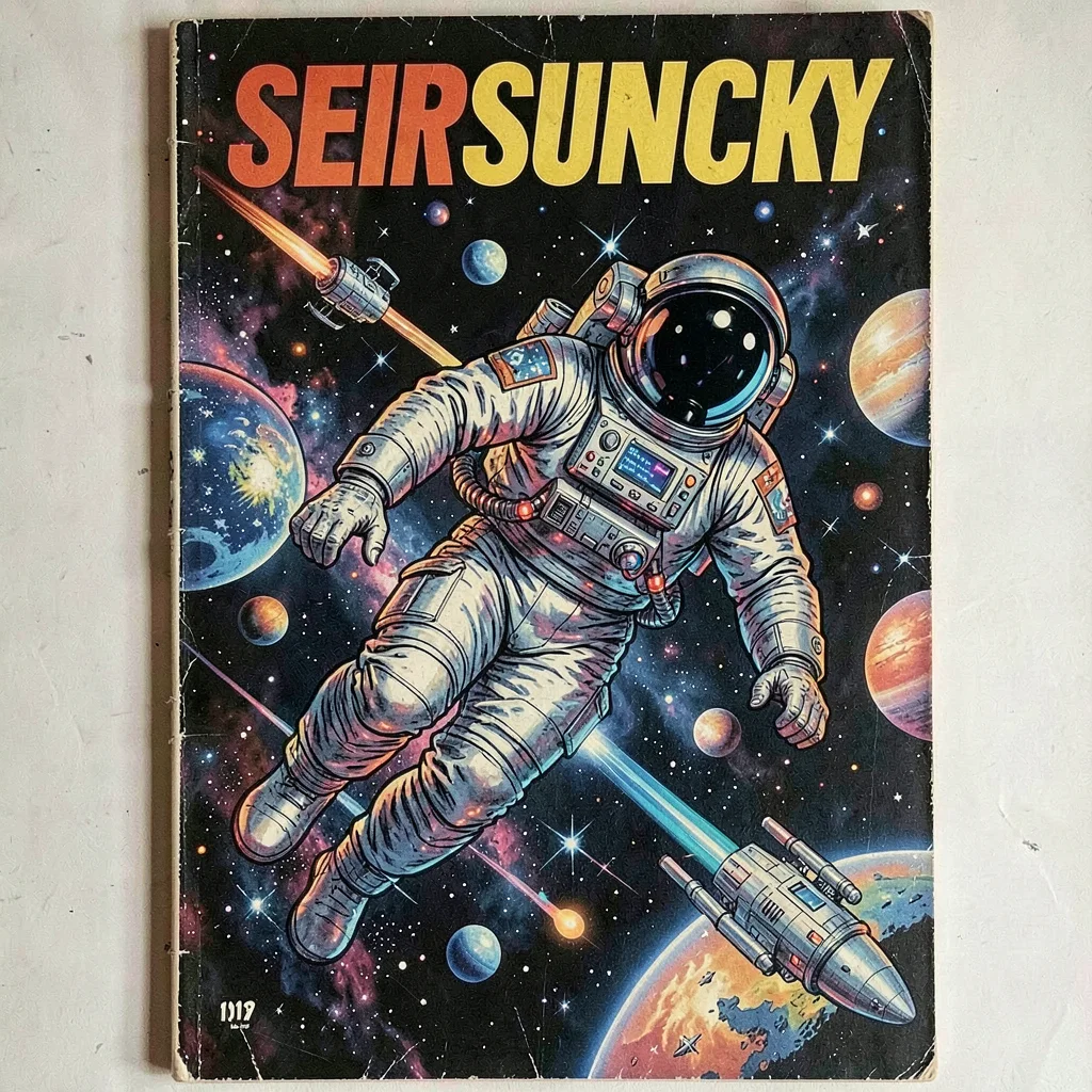 An astronaut floating in void