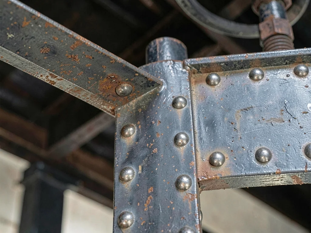 Riveted steel showing historic technique