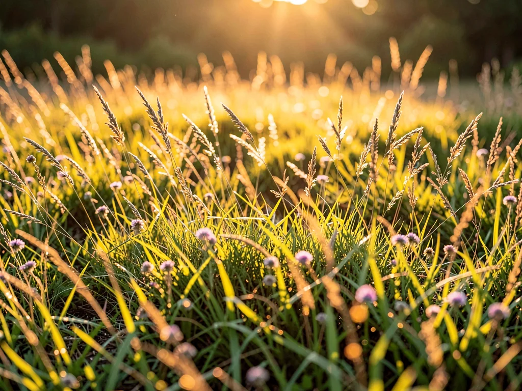 Meadow backlit grass