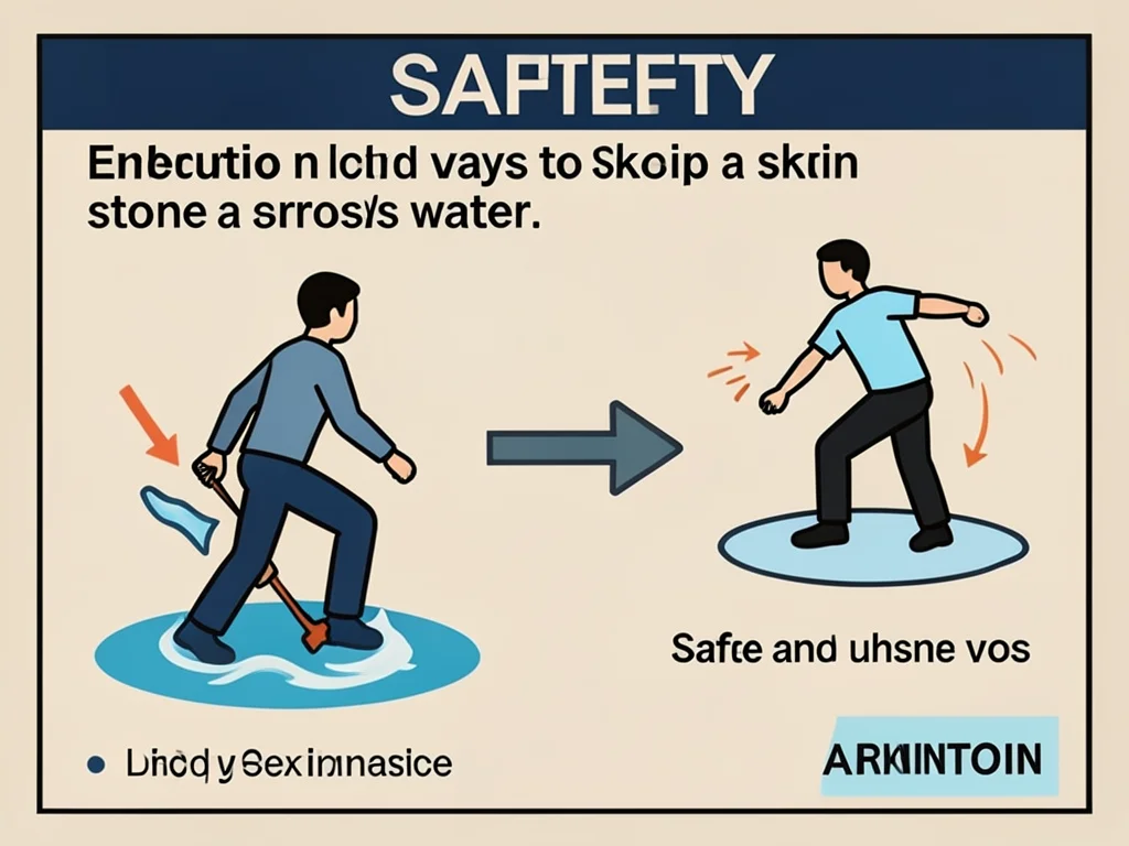 A diagram showing the safe and unsafe ways to skip a stone across water