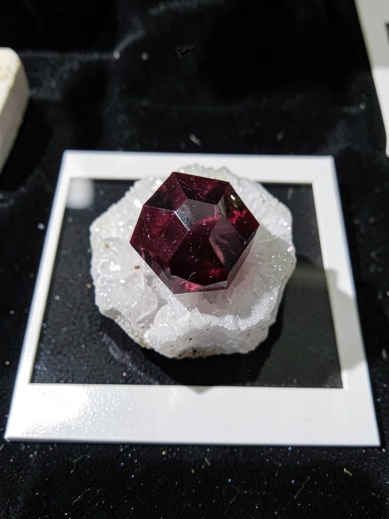 Garnet Dodecahedron Deep Red Quartz Matrix