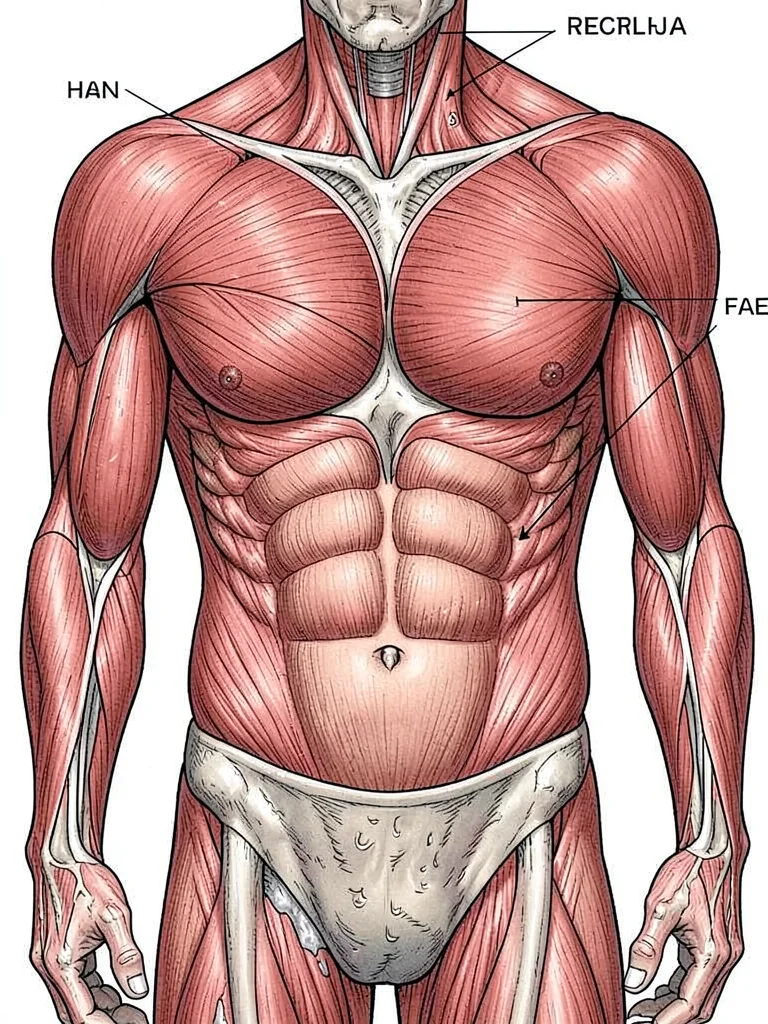 Human torso muscular anatomy