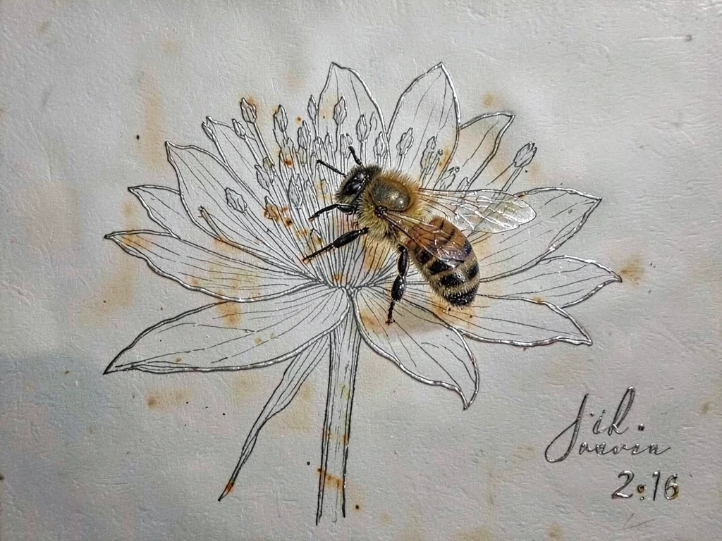Honeybee on clover blossom