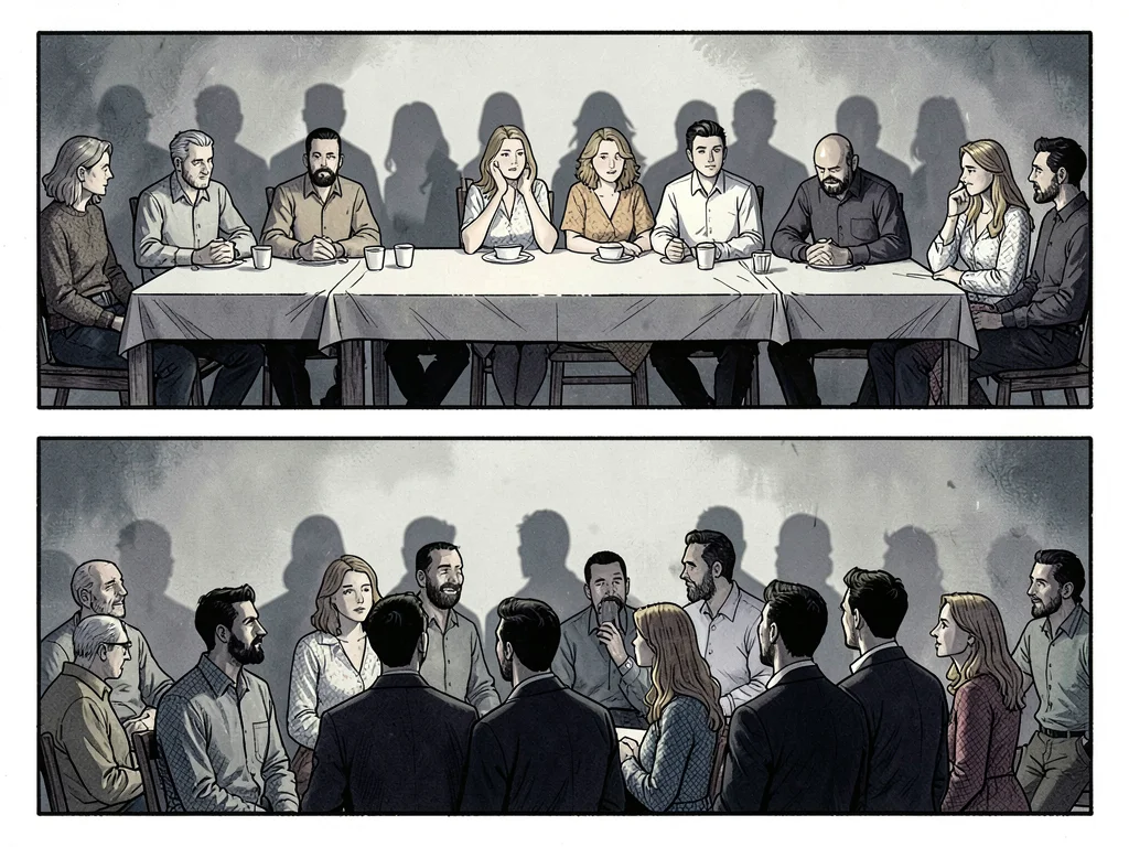 Shadow guests at table