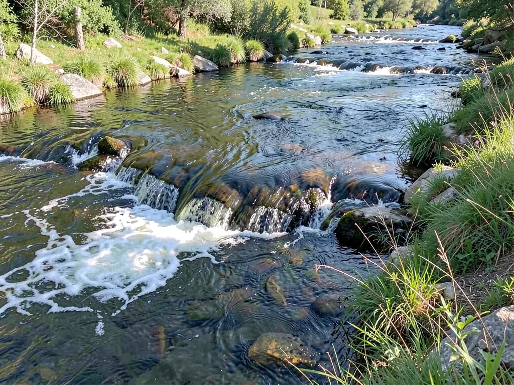 River bend showing outer faster current