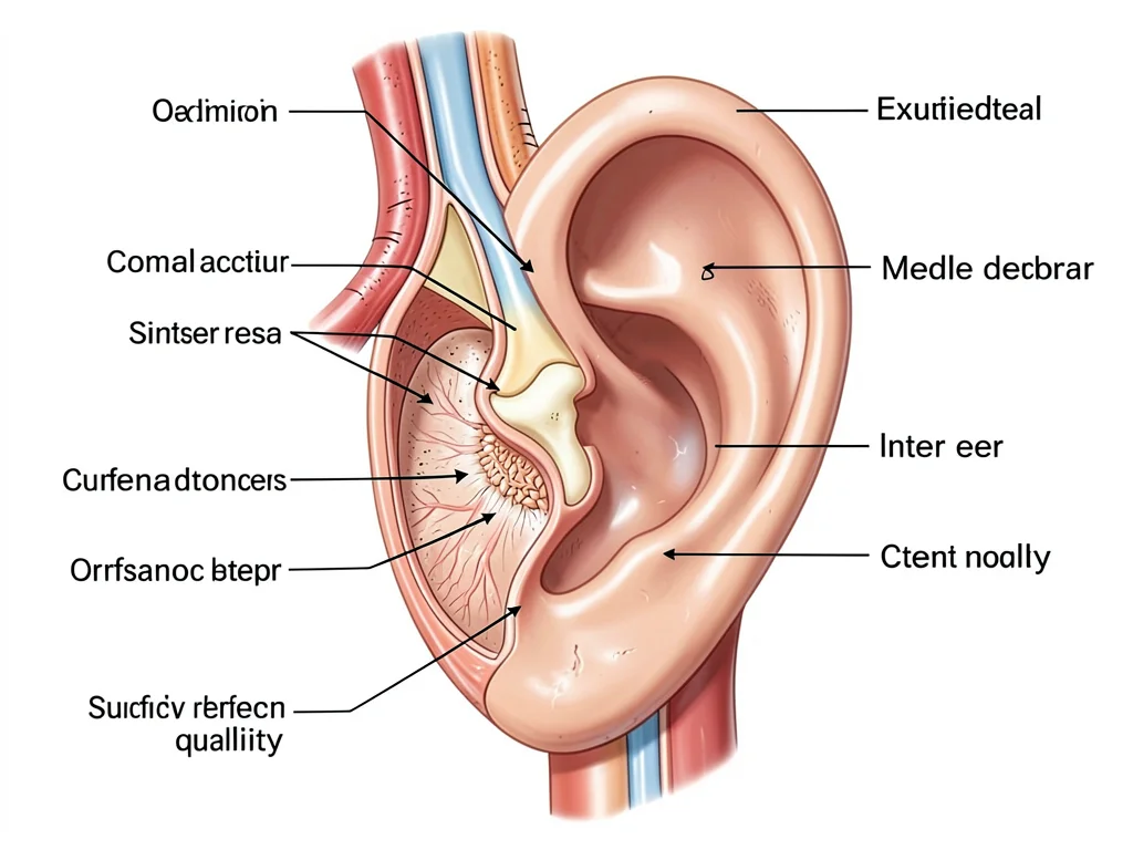 Human ear anatomy cutaway view