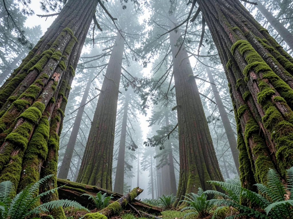 Cathedral Columns Rising Into Fog