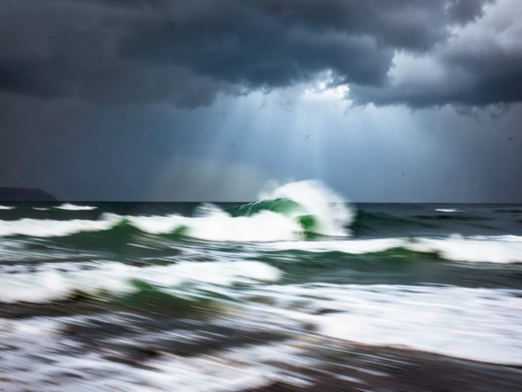 Storm power visible in chaotic blur