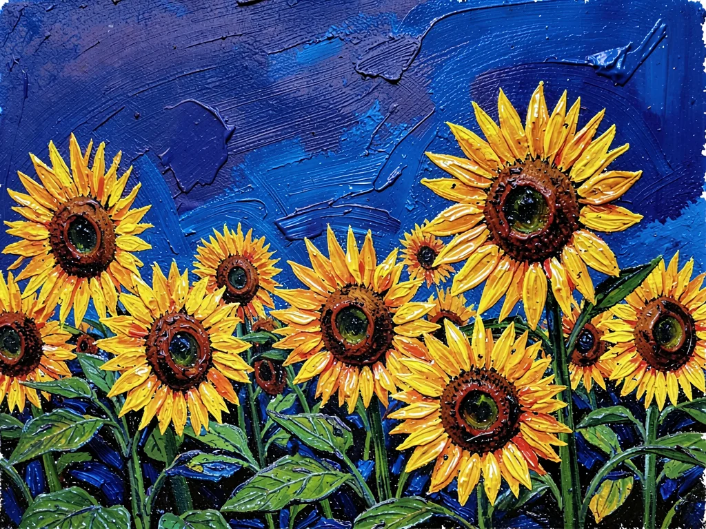 Sunflower field under blue sky
