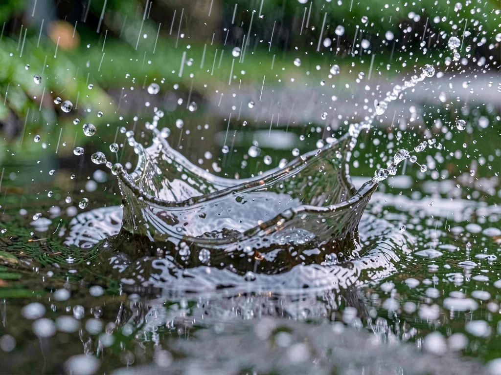Impact splash throwing droplets outward