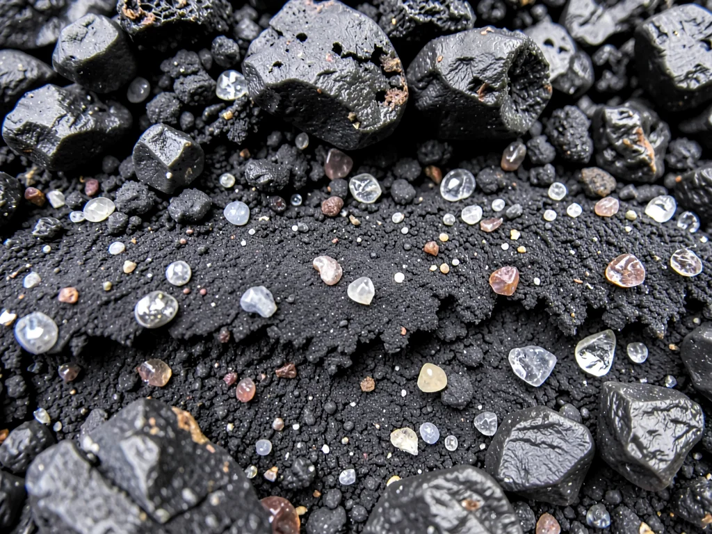 Volcanic ash layer showing particle size grading