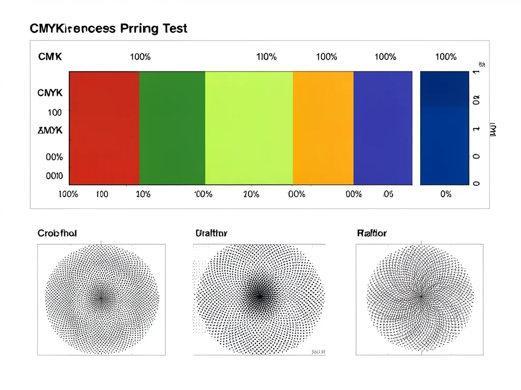 A full CMYK color bar strip with density gradients from 10% to 100% for each pro