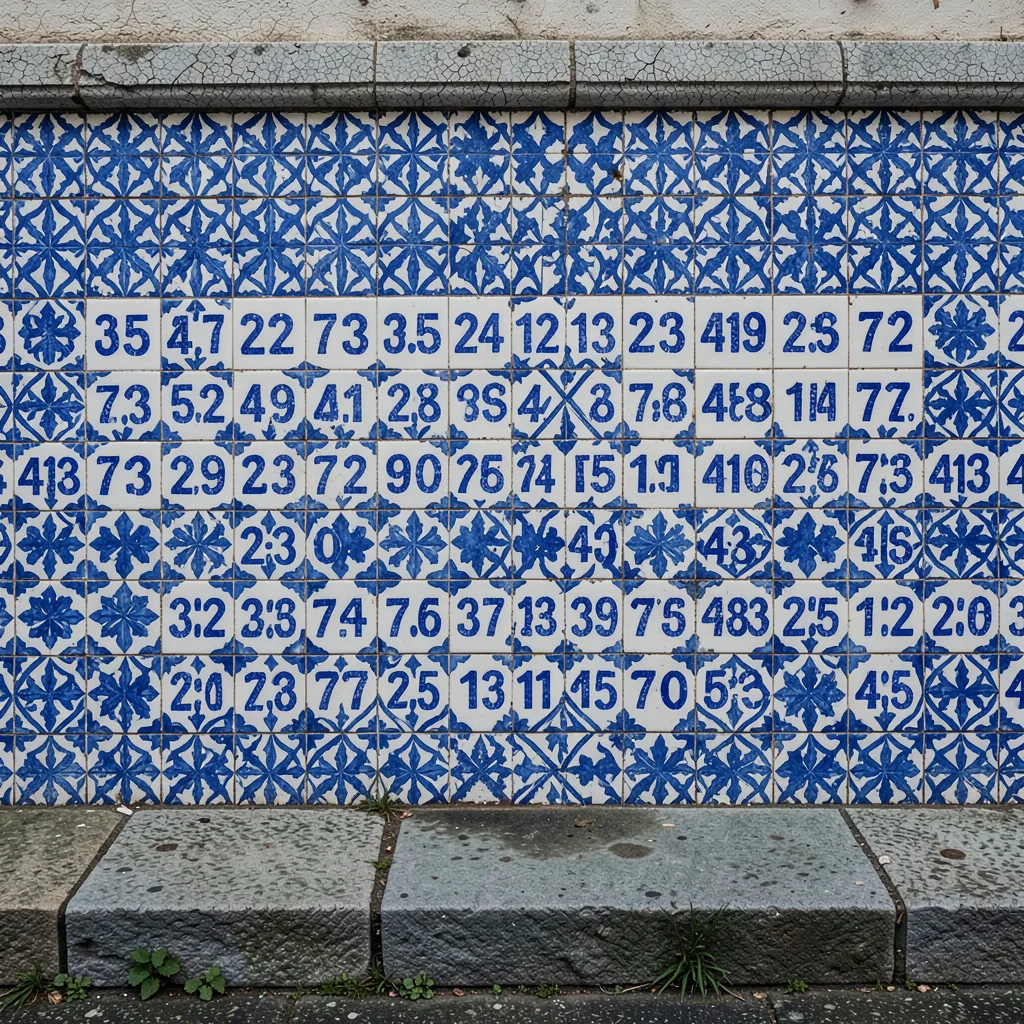 Address Numbers Painted Over Tile Face