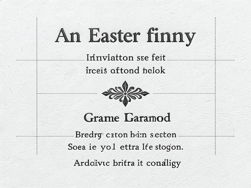 An Easter dinner invitation set in elegant Garamond on heavy cotton stock — the 