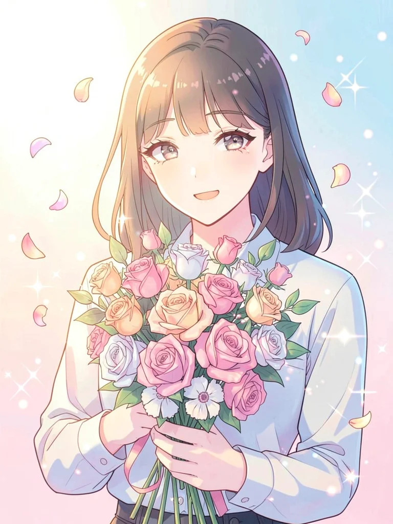 Receiving flower bouquet