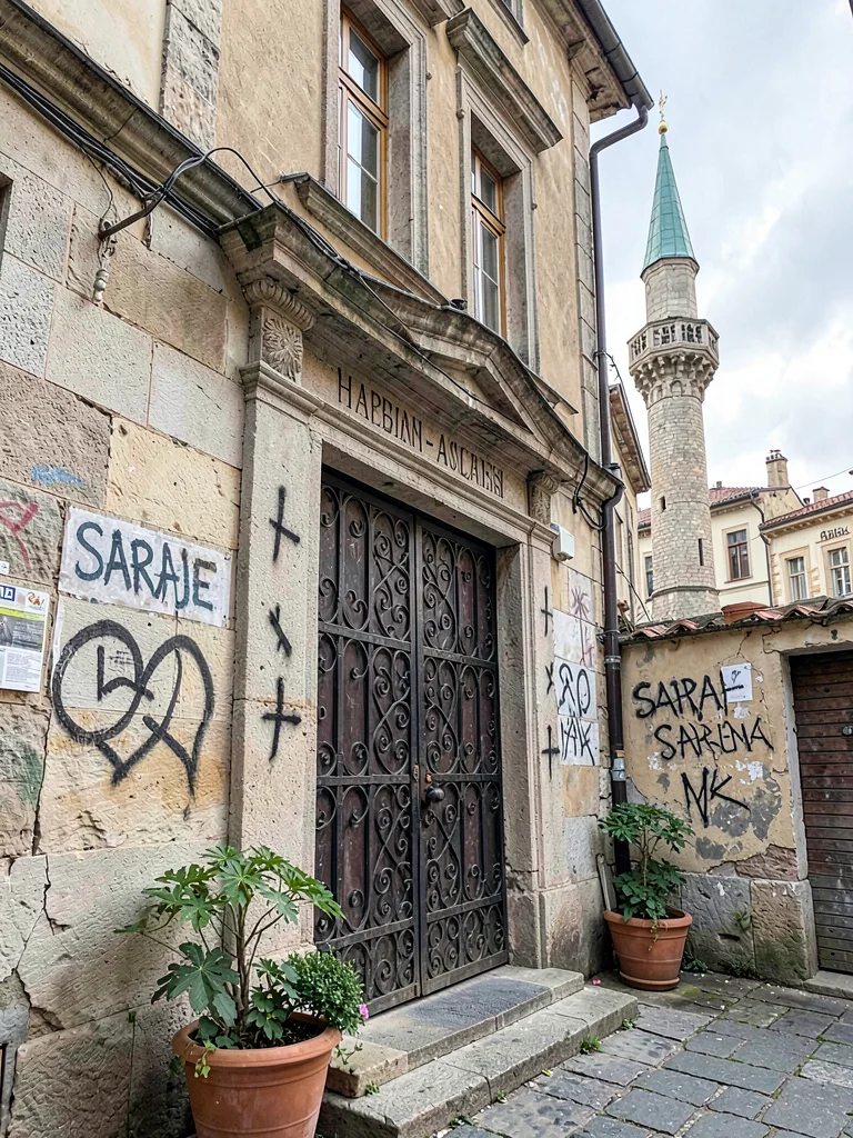 Habsburg entrance with war scars and life