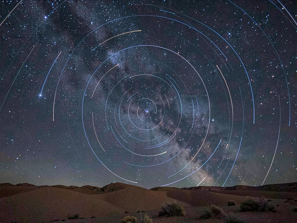 Moon trail showing much faster motion