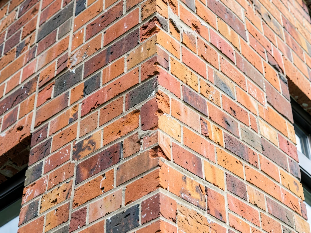Brick coursing pattern at corner