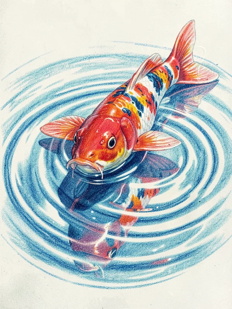 Koi fish in clear water