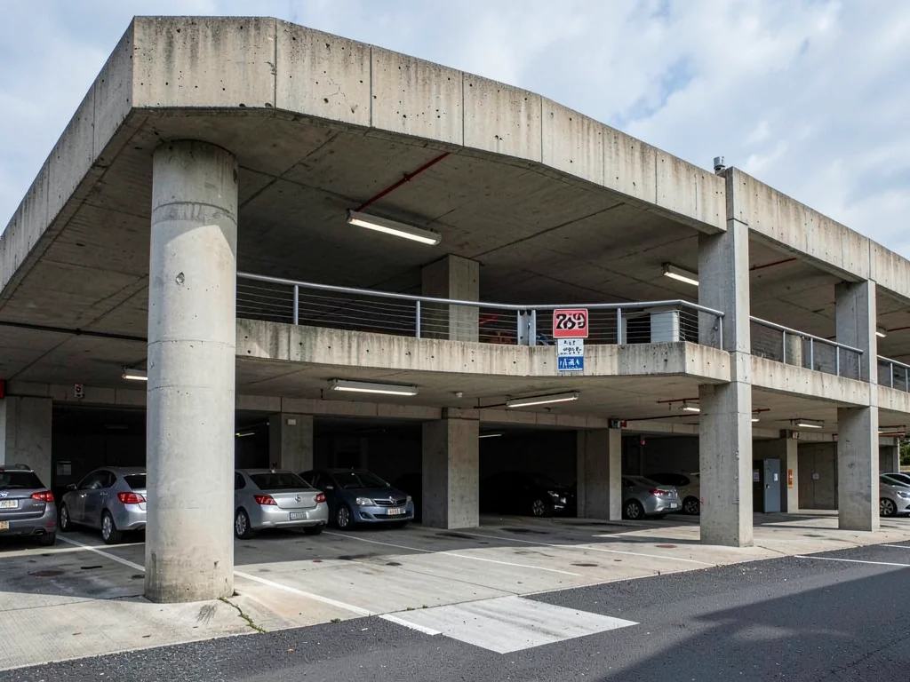 Brutalist parking structure