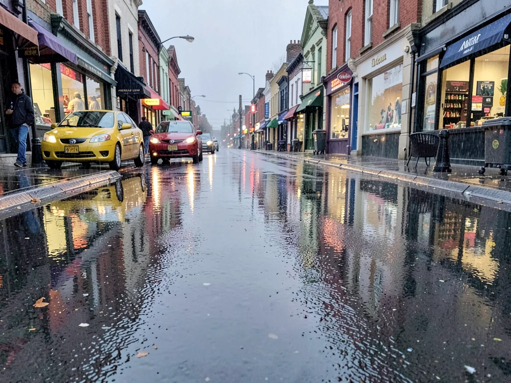 Rain street reflections