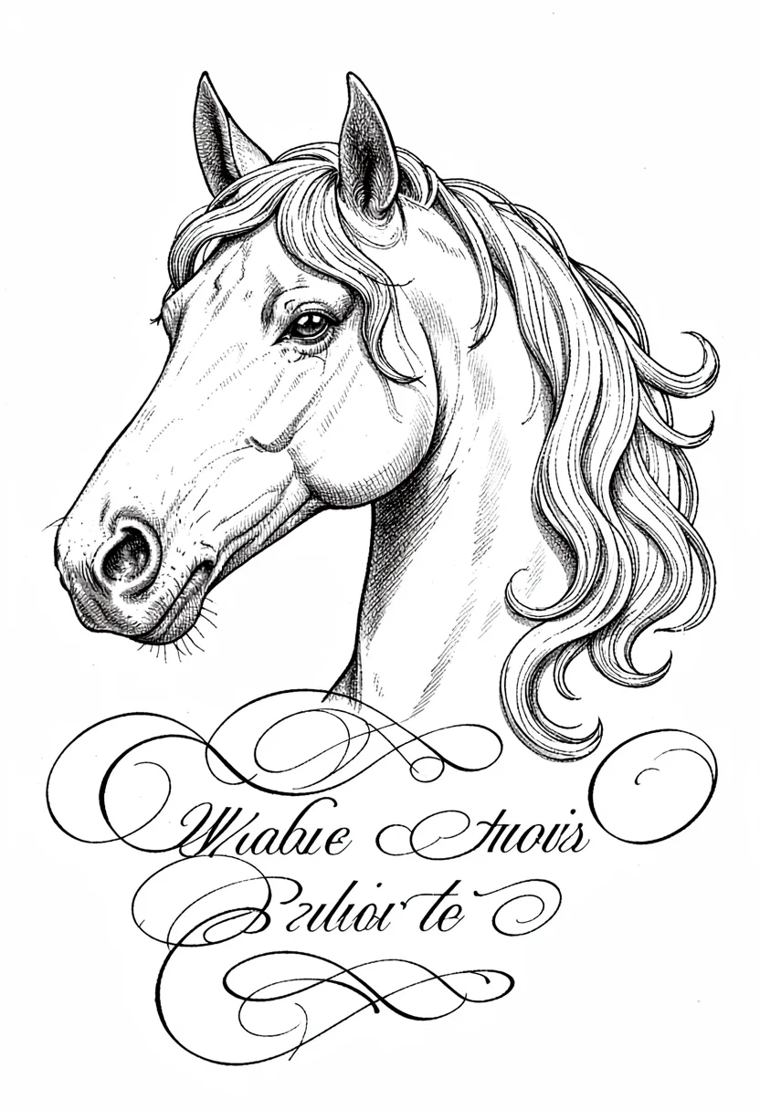 Horse mane flourished