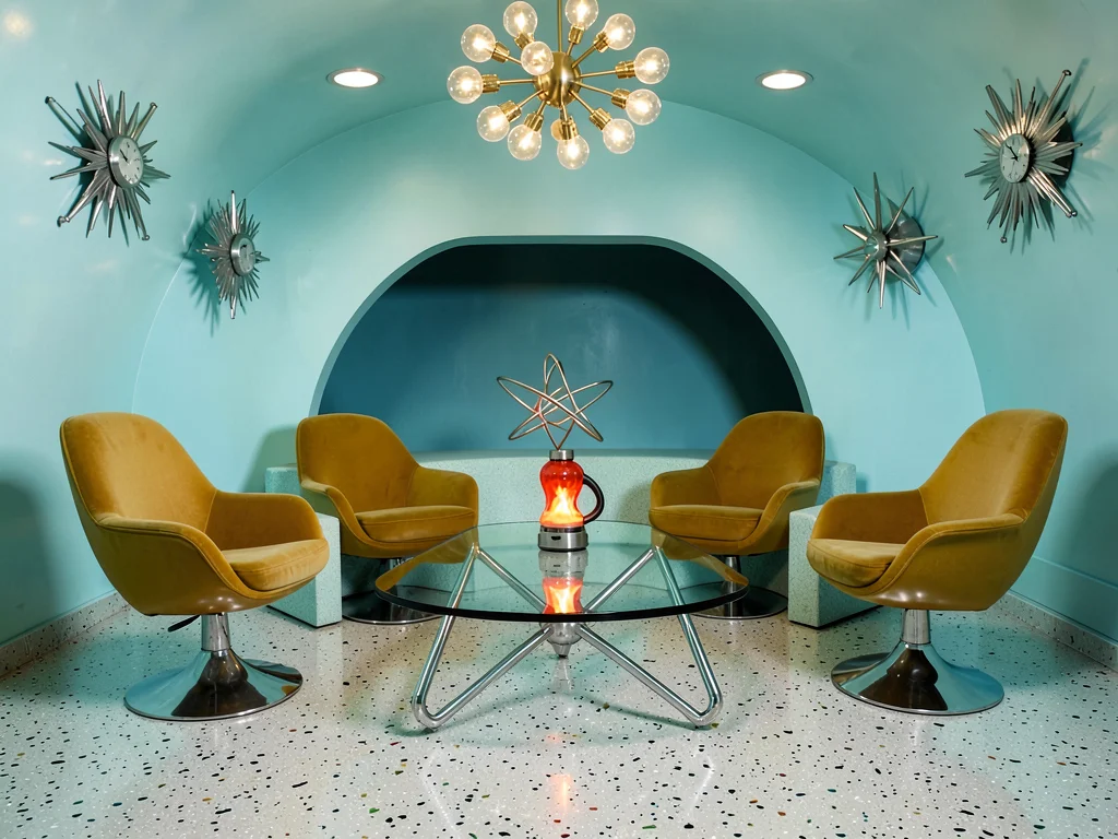 Kidney Coffee Table with Tulip Chairs
