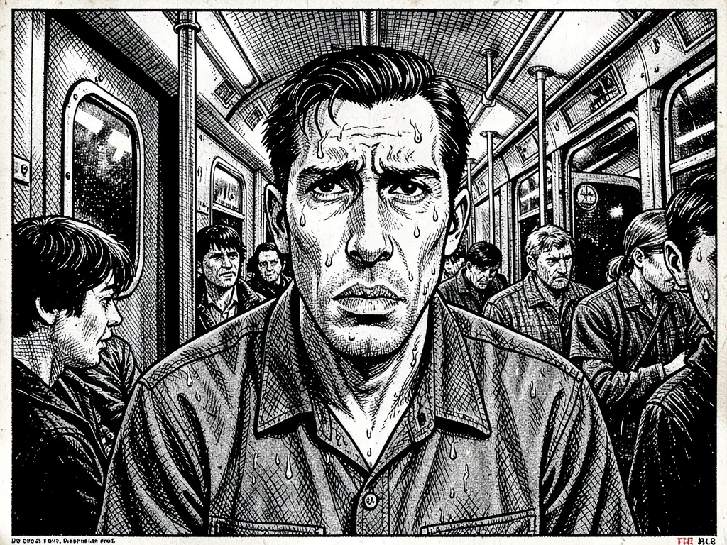 Paranoid subway commuter