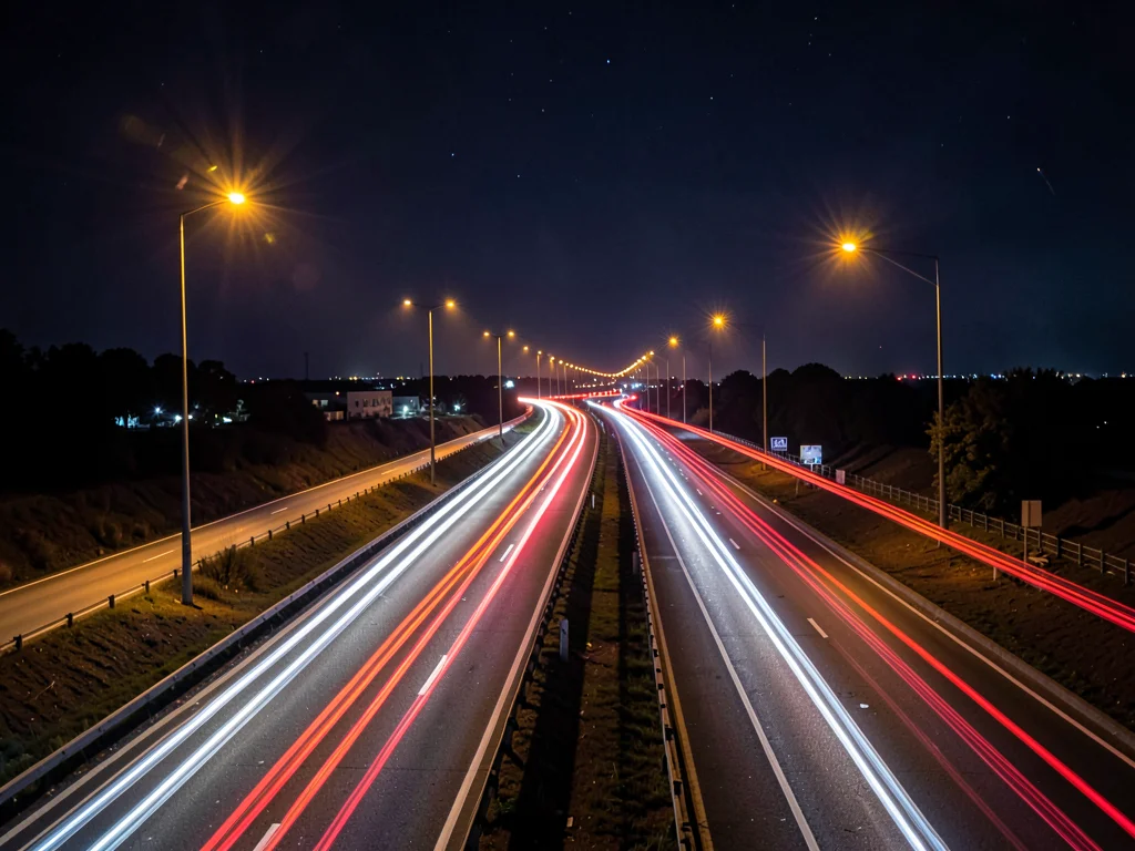 Highway light trails